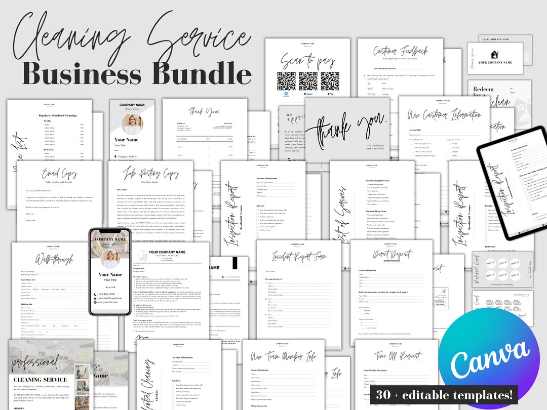 Cleaning Business Templates, Cleaning Business Bundle, Cleaning Service