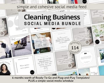 CLEANING BUSINESS POSTS Social Media Templates Cleaning Service Business Bundle Commercial Cleaning Residential Cleaning Editable Cleaning