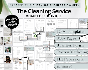CLEANING BUSINESS BUNDLE Cleaning Contract Cleaning Service Flyer Commercial Cleaning Checklist Employee Handbook Cleaning Form Social Media