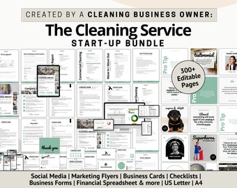 CLEANING BUSINESS BUNDLE Service Agreement Housecleaning Flyer Cleaning Forms Cleaning Social Media Cleaning Business Cards Cleaning Service