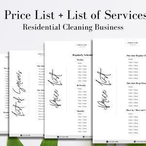 Cleaning Price List, Cleaning Business Forms, Cleaning Service List, Cleaning Service Templates, Cleaning Business, Residential Cleaning