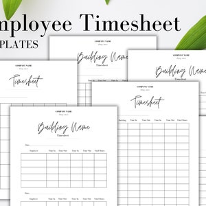MODÈLE DE FEUILLE DE TEMPS DES EMPLOYÉS Feuille de temps modifiable Feuille de temps imprimable Formulaire d'employé Carte de pointage des employés Modèles de ressources humaines Petite entreprise