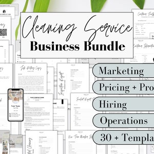 CLEANING BUSINESS FORMS Cleaning Business Bundle Cleaning Service Agreement Cleaning Flyer Commercial Cleaning Checklist Service Contract
