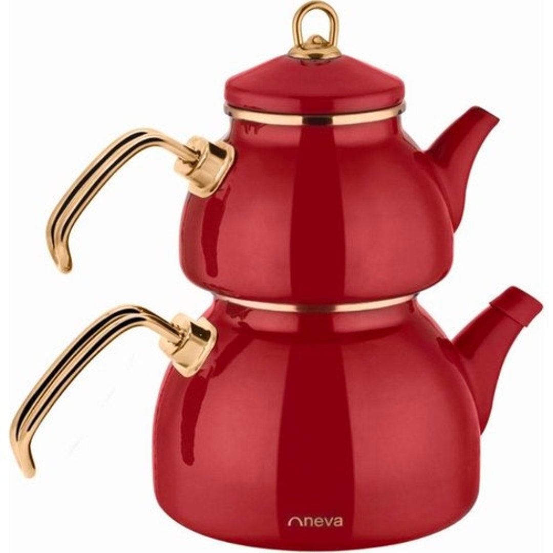 Pitaya Havana Enamel Teapot Set Teapots Red Teapot Etsy