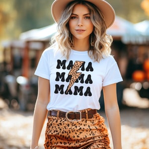 Mama Shirt, Lightening and Mama, Bella + Canvas, Women&#39;s Tee, Gift for Her, Mothers Day Gift, Mom Shirt, Mama Tee