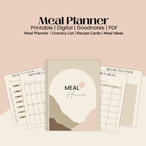 Cyfrowy planer posiłków, lista zakupów, pomysły na posiłki, karty przepisów, kalendarz miesięczny, tygodniowy plan posiłków, planer na iPada GoodNotes, menu żywności