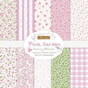 Kirschblüte Musterdesign Aquarell Sakura PNG JPEG Weicher Frühling Hintergrund Digitales Papier Transparent Scrapbooking Hochzeitseinladung