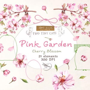 Kirschblüte Clipart Aquarell Sakura Blumen Floral png Hochzeit Clipart romantische Blumenkunst vintage botanisches blush rosa printable