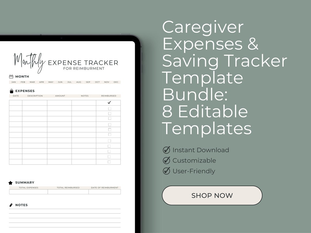 Caregiver Expenses & Saving Tracker Template/childcare Finance