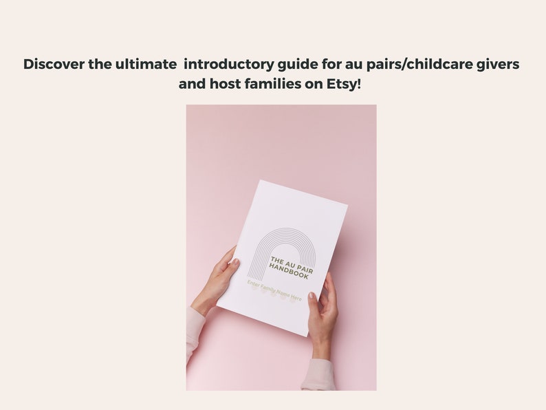 Au Pair Host Family and Childcare Handbook / Editable Template / Digital Schedule / Emergency
