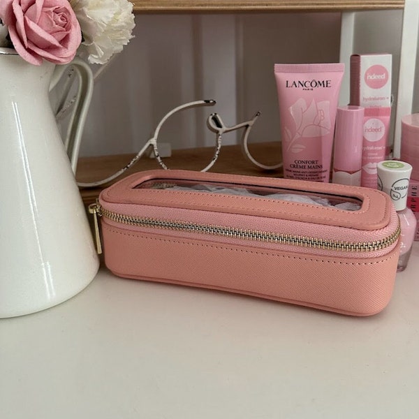 Clear Makeup Bag, Cosmetic Case, Toiletry Case, Slim Travel Case