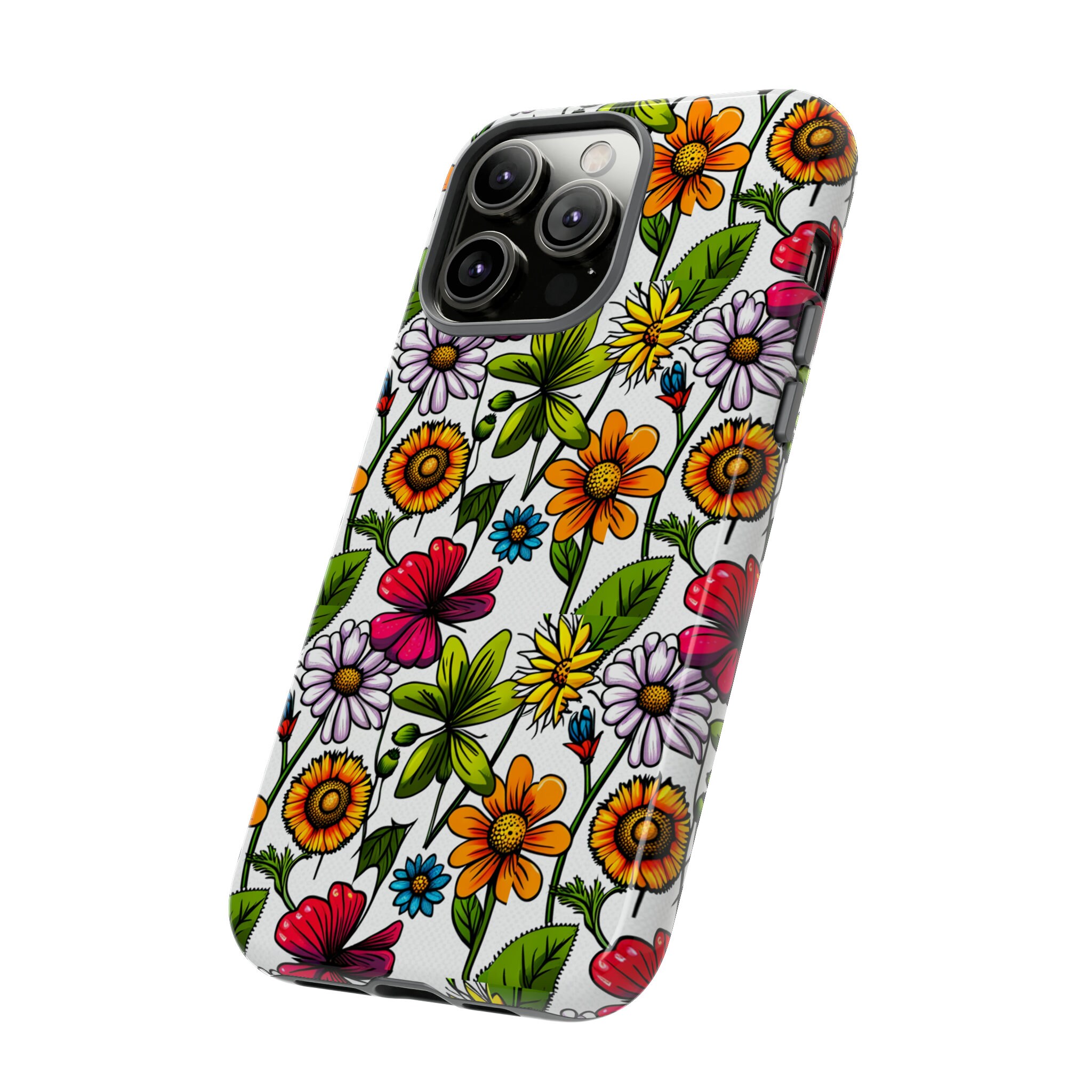 Wildflower Tough Case, iPhone 15 14 13 12 Samsung, I Love
