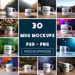 Mug Mockup Bundle | Smart Object Mockup | Wraparound Mockup | White Coffee Mug | Smart Object Mockup | Cozy Mug Mockup | Drag and Drop