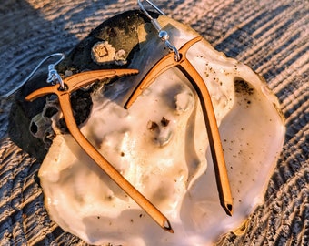Ice Axe Wood Dangle Earring