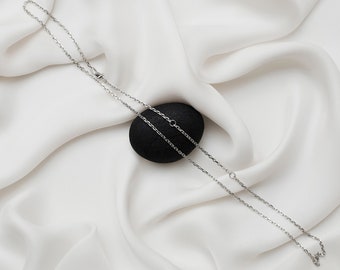 Ketting voor hanger, trendy minimalistische zilveren kettingen, uniek cadeau voor zus, 925 sterling zilveren ketting voor vrouwen, aangepaste ketting