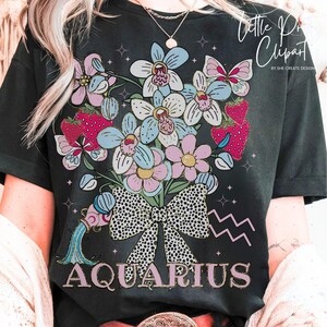 Aquarius Zodiac Design PNG | Zodiac Sign | Astrology Gift | Aquarius Birthday | Zodiac Gift for Her