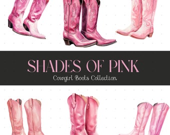 Pink Cowgirl Boots PNG | Pink Cowgirl | Western Boots Clipart