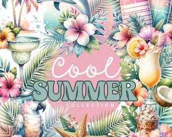 Tropical Clipart Design Pngs | Summer Clipart | Commercial Use | Beach Clipart Designs