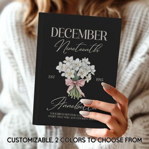 Diario/cuaderno de flores personalizado con el mes de nacimiento/cartas para mí/estética de chica suave/regalo personalizado