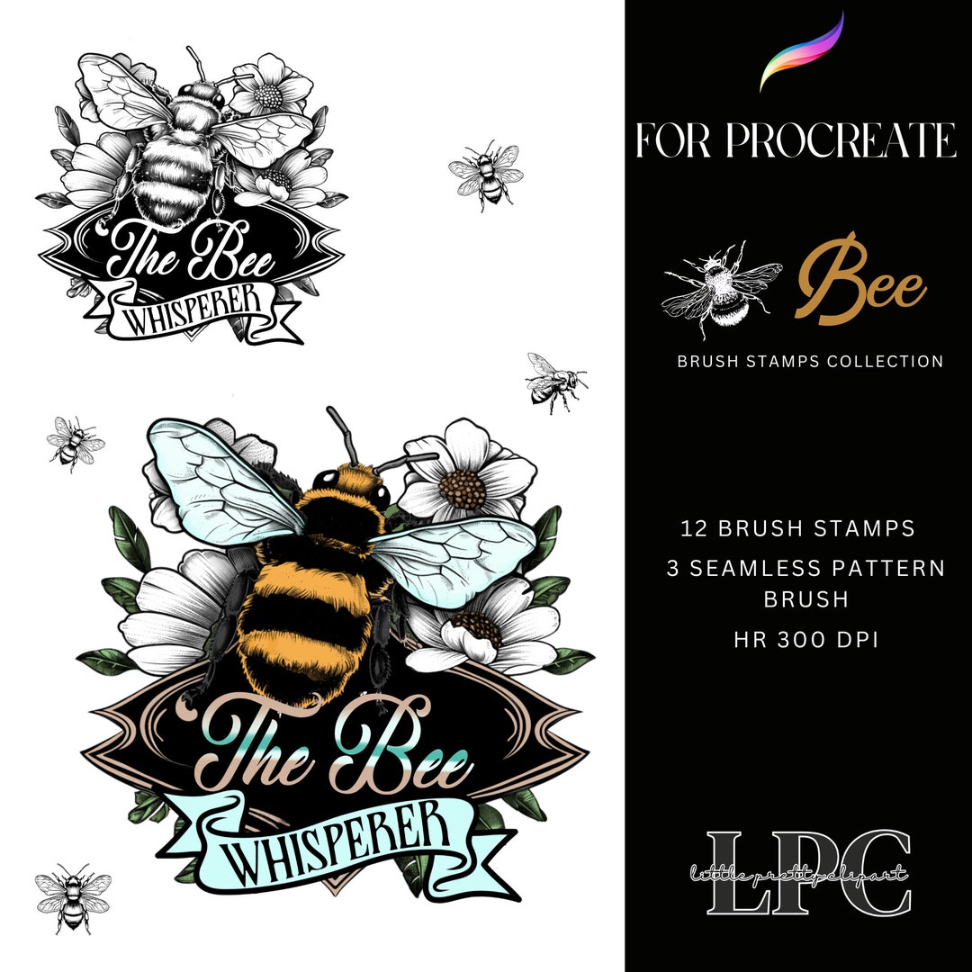 Honey Bee Procreate Stamp Brushes for iPad - Etsy