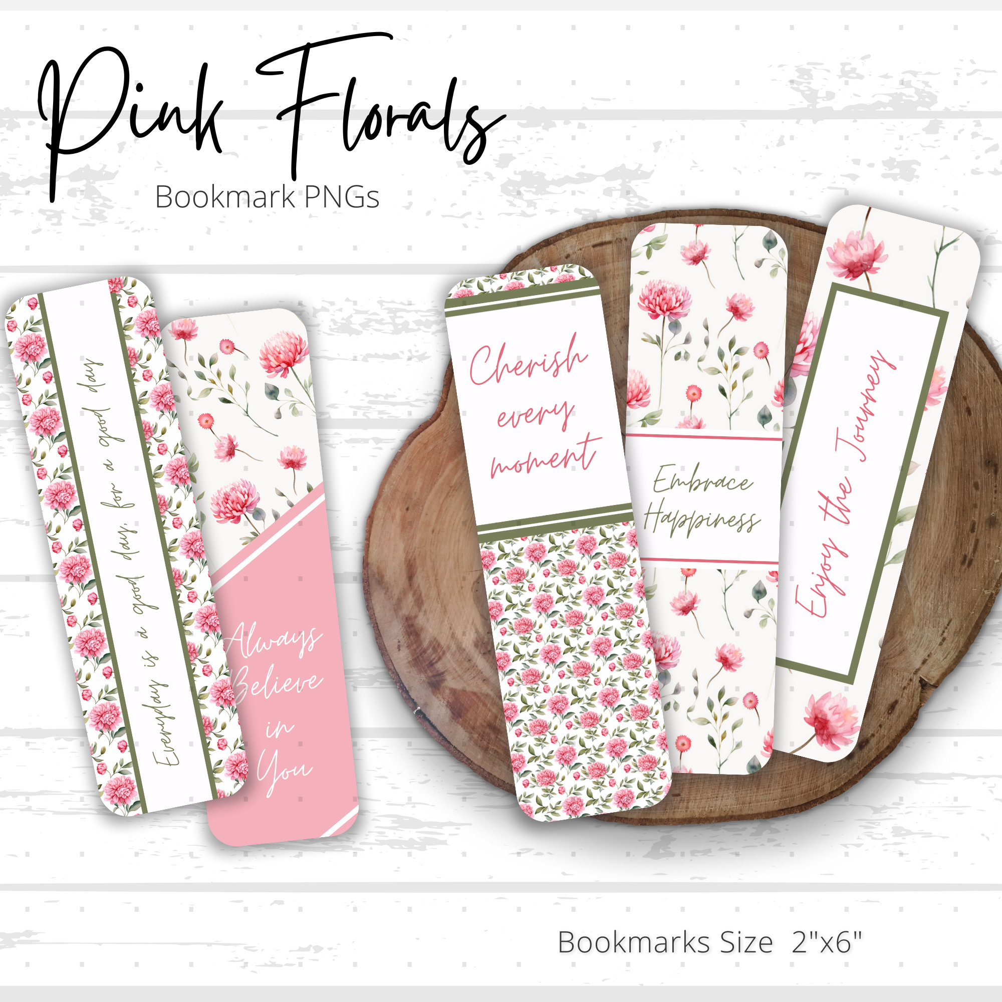 Pink Color Bookmark Pink Floral Bookmark Pngs | Bookmark Designs | Printable Bookmarks ...