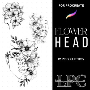 FlowerHead Procreate Brush Stamps | Procreate Brush | Floral Stamps
