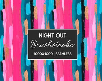 Pink and Blue Brushstroke Seamless Pattern Design PNG | Brushstroke Paper | Sublimation Designs | Brush Stroke PNG