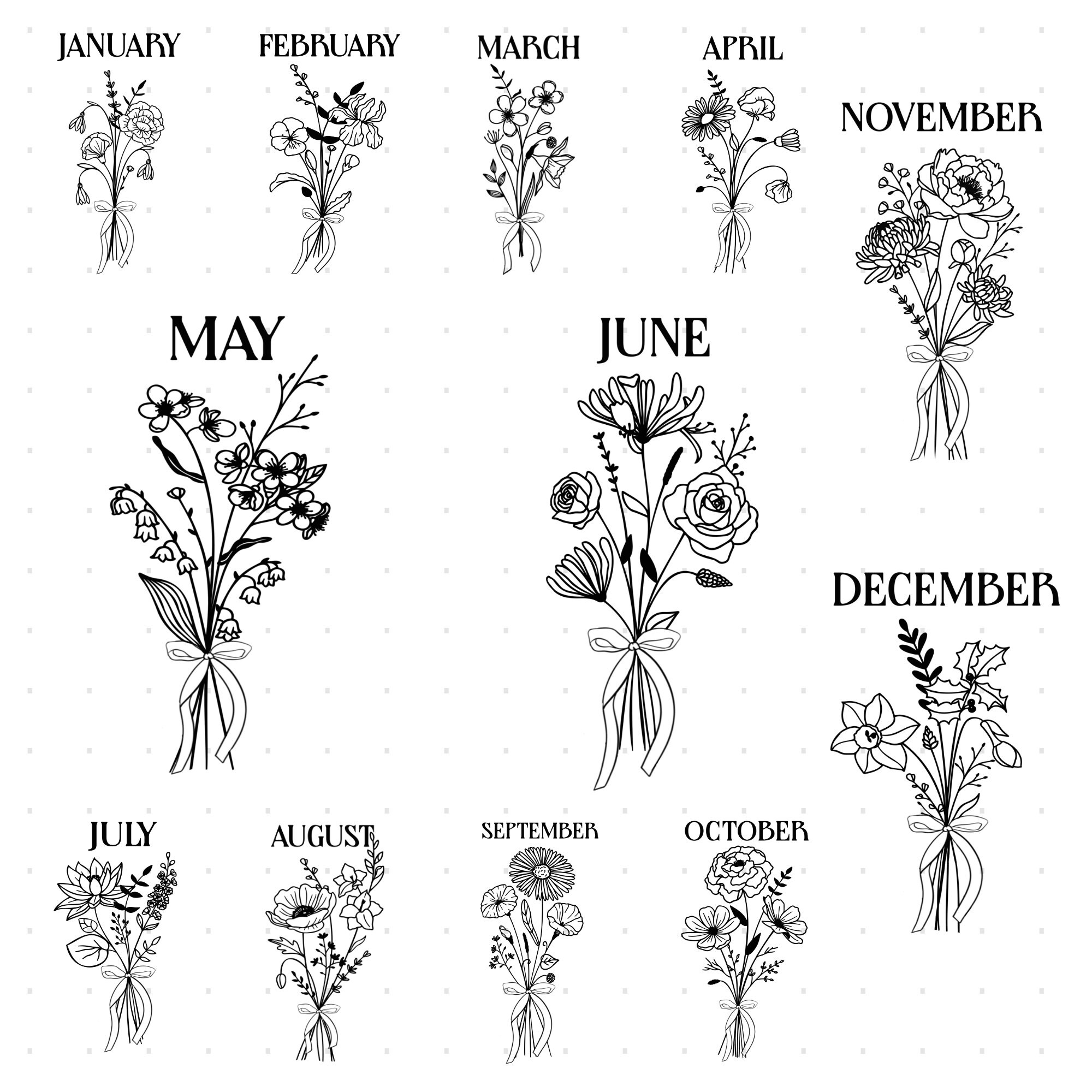 Birth Month Procreate Brushes | Digital Art | Stamp Brushes - Etsy