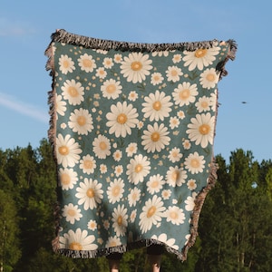 Hey Daisy Cotton Woven Throw Blanket | Throw Blanket Couch | Gift For Her | Boho Throw Blanket