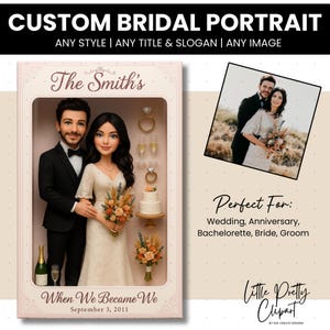 Custom  Bride and Groom Doll Portrait JPG |  Custom Character | Doll Portrait Gift | Personalized Gift | Custom Action Figure