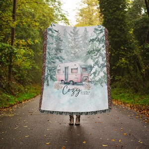 Winter Cozy Cotton Woven Throw Blanket | Holiday Blanket | Throw Blanket Couch