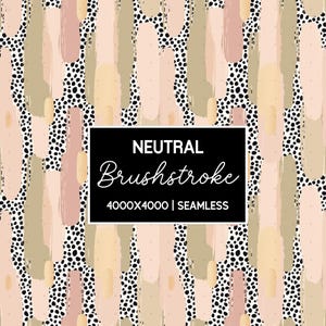Neutral Brushstroke Seamless Pattern Design PNG | Brushstroke Paper | Sublimation Designs | Brush Stroke PNG