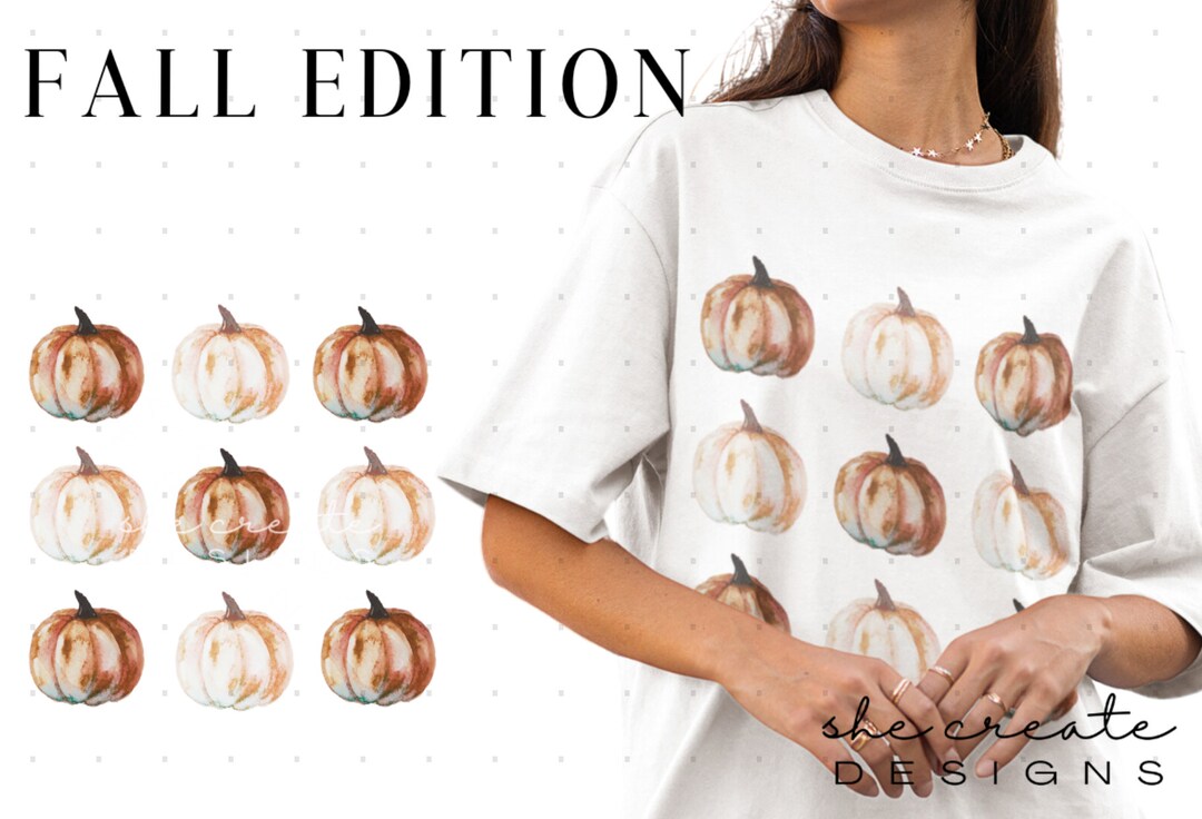 Watercolor Pumpkin Fall Clipart Design | Autumn Clipart Design ...