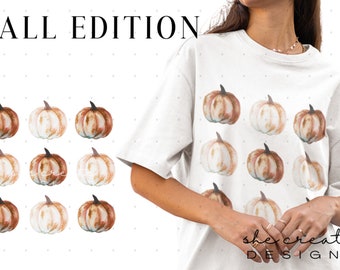 Watercolor Pumpkin Fall Clipart Design | Autumn Clipart Design | Pumpkin Clipart