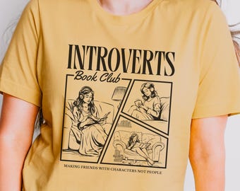 Introverte boekenclubshirt | Boekshirt voor vrouwen Book Merch Book Nerd T-shirt Bookish Sweater Reading Sweater Book Lover Gi
