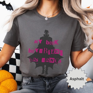 Vampire Shirt Book Boyfriend Has Fangs Tee Halloween Shirt Bookish Merch Vampire Sweatshirt Spooky Season Shirt Fall Shirt Vampires Shirt