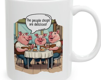 Pig Irony Vegan Funny Comic Ceramic Mug Available In 11oz Or 15oz