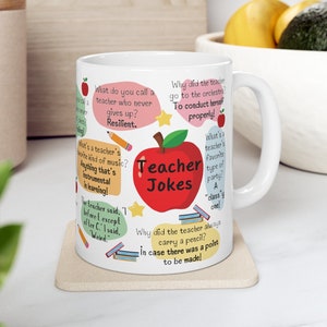 Lustige Lehrer Witze Becher, lustiges Geschenk für Lehrer, Lehrer Wertschätzung Geschenk, Schullehrer Geschenk, Witze Becher, lustige Lehrer Witze