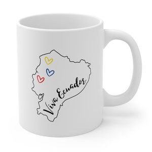 Ecuador, Viva Ecuador! Viva Ecuador Mug, Ecuadorian Mug Gift For Friend, Country Mug, Ecuador Flag Colors