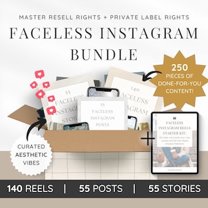 Faceless Instagram Bundle with Master Resell Rights and Private Label Rights | Instagram Reels Content | MRR | PLR | Edit In Canva