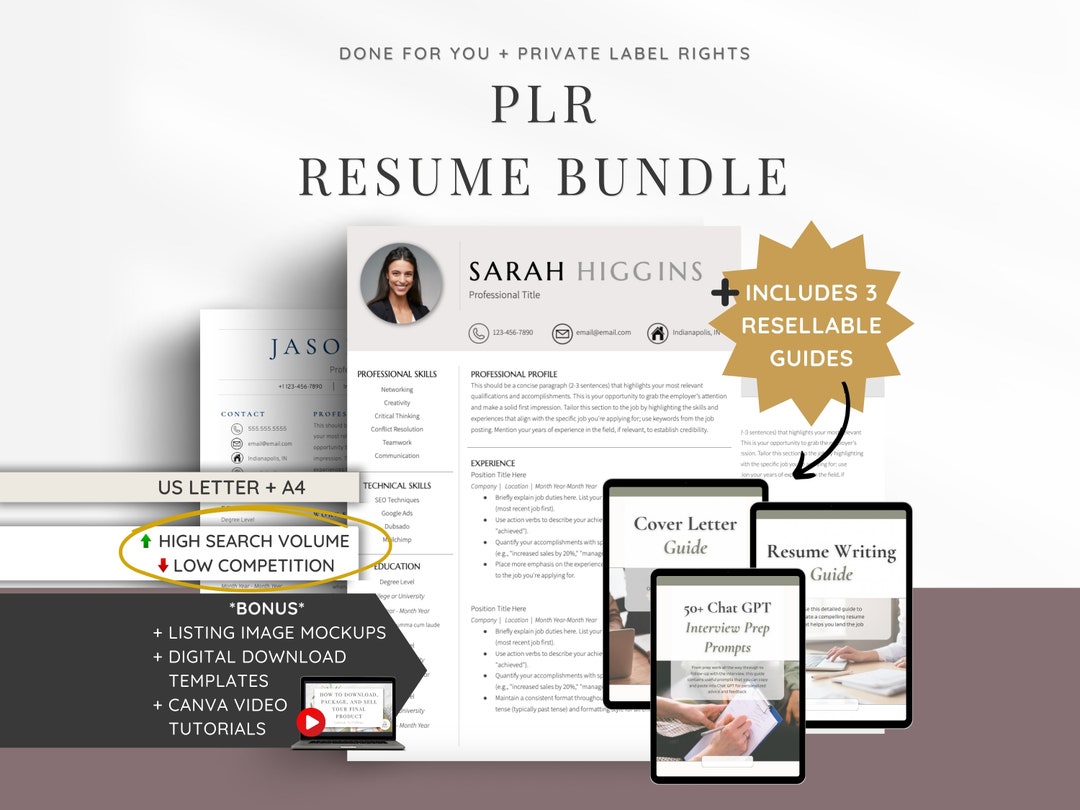 PLR Resume Templates Resell Digital Product Private Label Rights