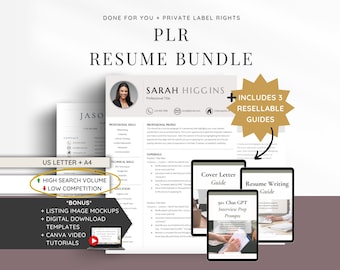 PLR Resume Templates | Resell Digital Product | Private Label Rights | HIGH Search LOW Competition | Resellable Google Doc Resume Templates