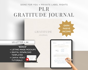 Done For You PLR Digital Product Gratitude Journal | Canva Template | Earn Passive Income With Private Label Rights Digital Products
