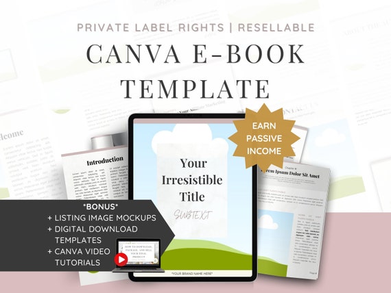 PLR Canva eBook Template | eBook Template For Resell | Earn Passive Income | Resellable eBook Template | Done For You Digital Product | PLR