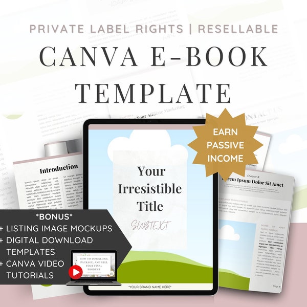 PLR Canva eBook Template | eBook Template For Resell | Earn Passive Income | Resellable eBook Template | Done For You Digital Product | PLR