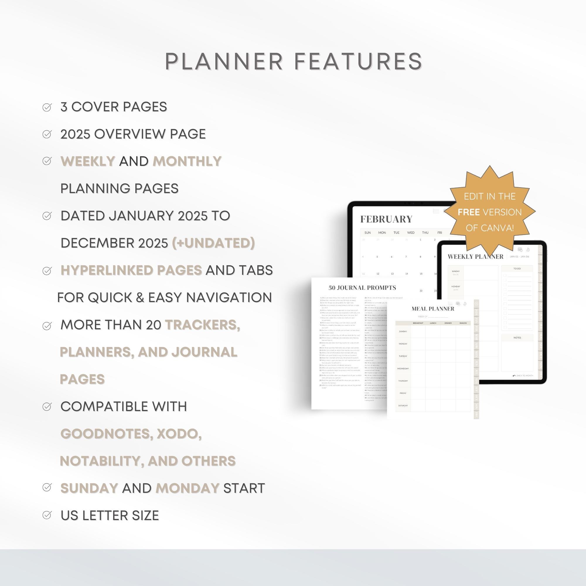 Ultimate Done for You PLR Digital Planner | 2025 + Undated | Canva ...
