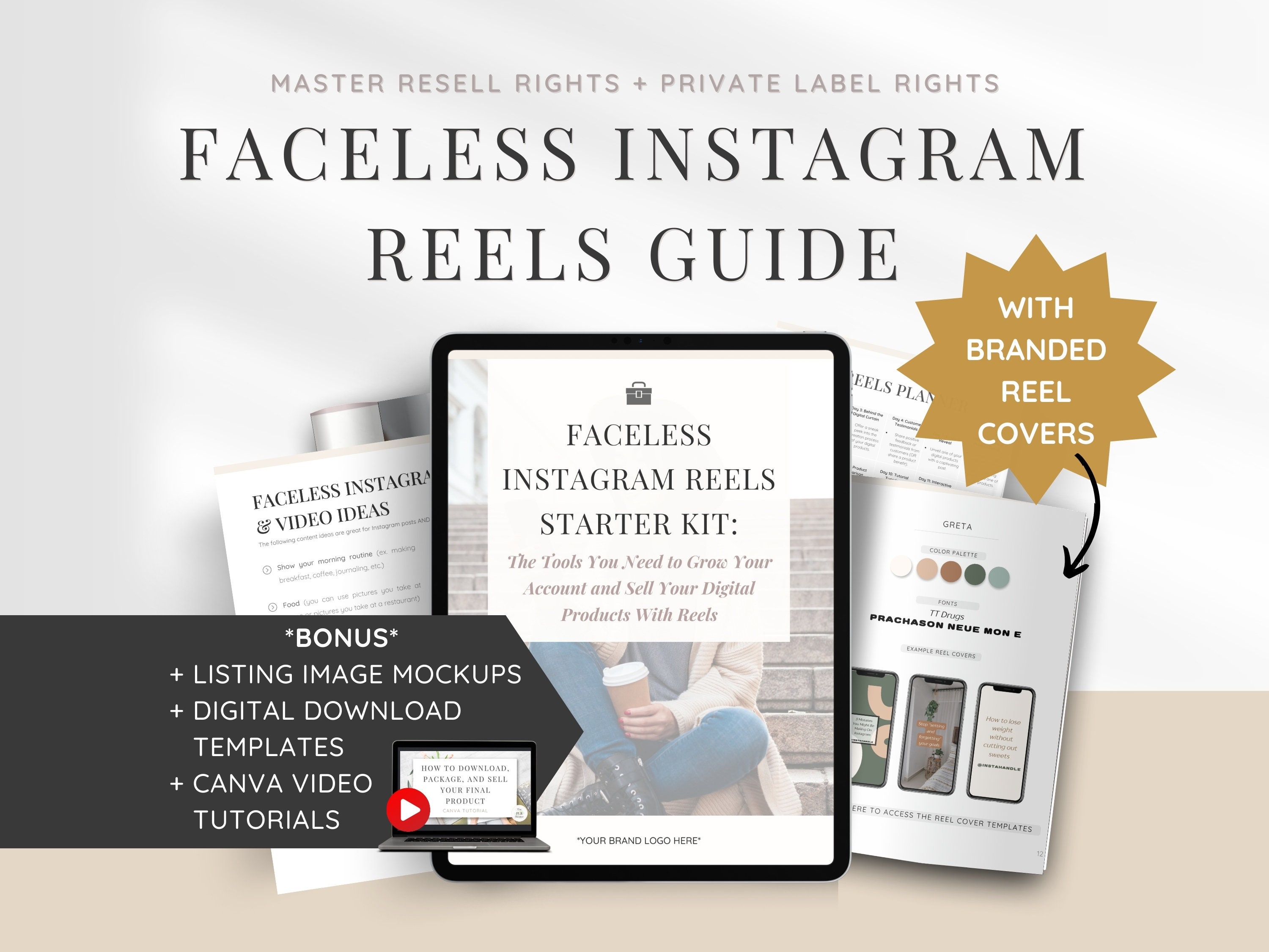 Faceless Instagram Reels PLR Ebook for Digital Product Sellers With Master  Resell Rights Private Label Rights Canva Template MRR -  Canada