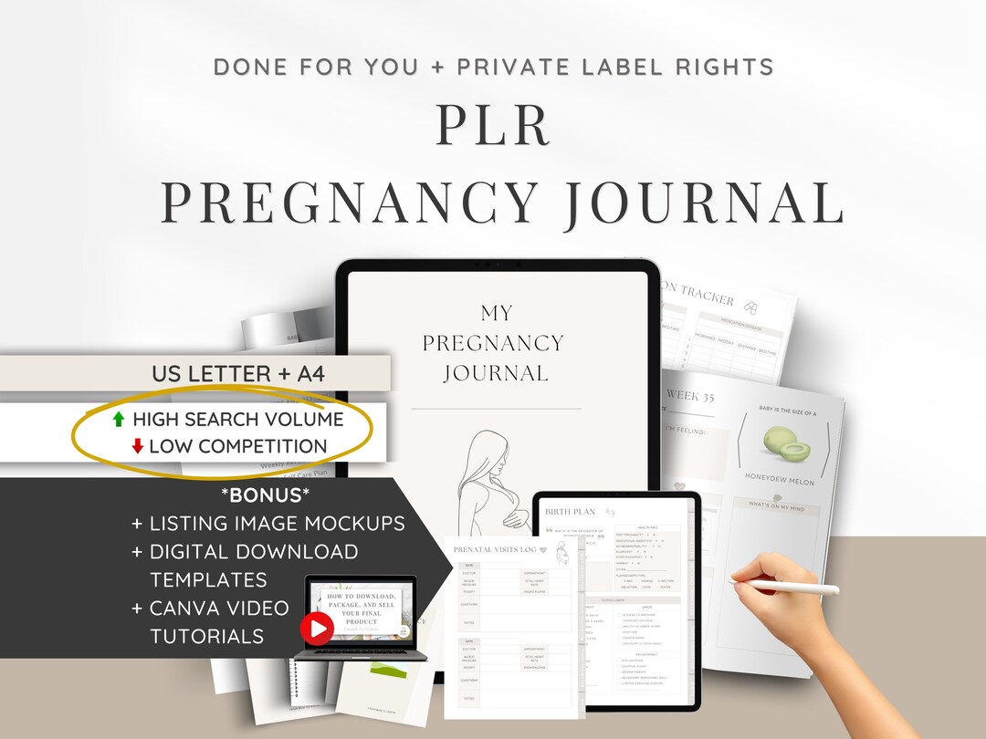 Done for You PLR Planner Pregnancy Journal | Canva Template | Earn ...