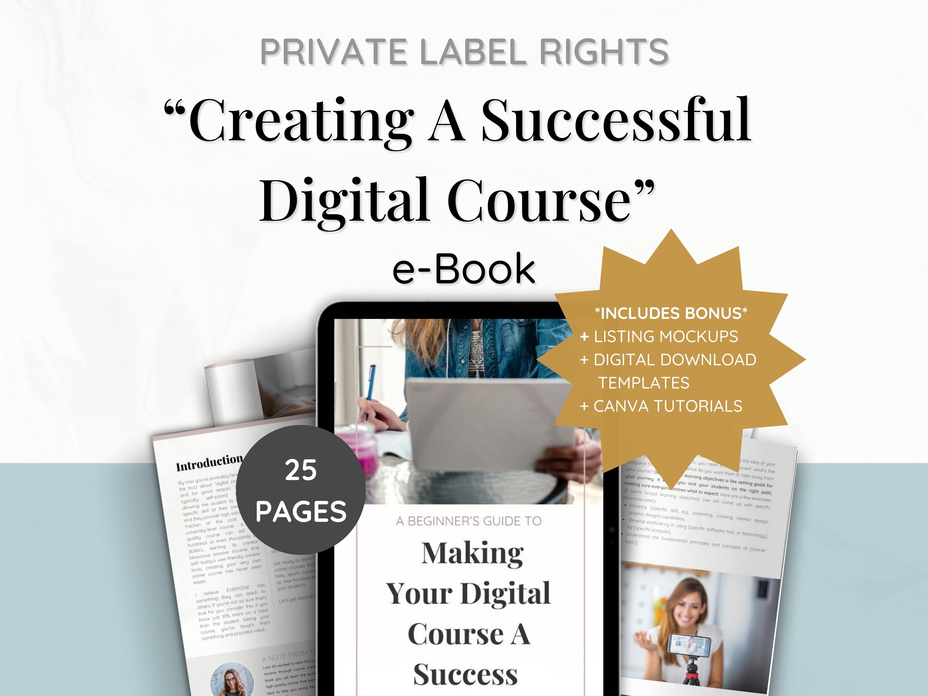 Done For You PLR eBook For Digital Course Creation | Editable Canva Template | Private Label Rights | For Course Creators