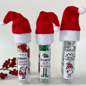Personalized Stocking Stuffers for Girls Boys • Santa Chocolate Kisses • Chocolate Stocking Stuffers • Christmas Secret Santa Party Favors